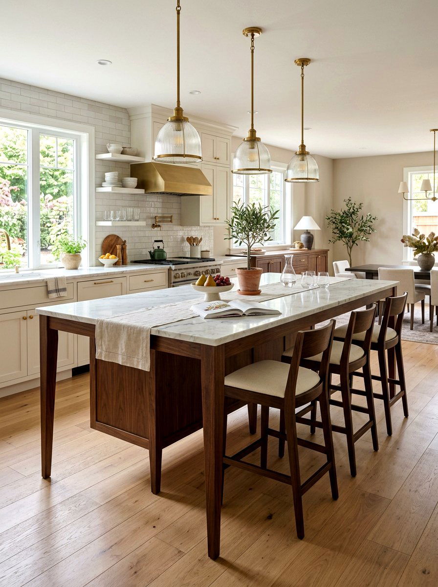Tapered Leg Kitchen Island - 30 modern farmhouse kitchen island ideas