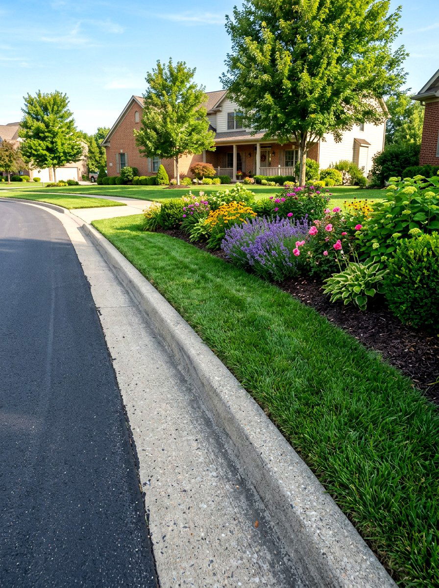 Tapered Slant Edge - 30 concrete garden border ideas
