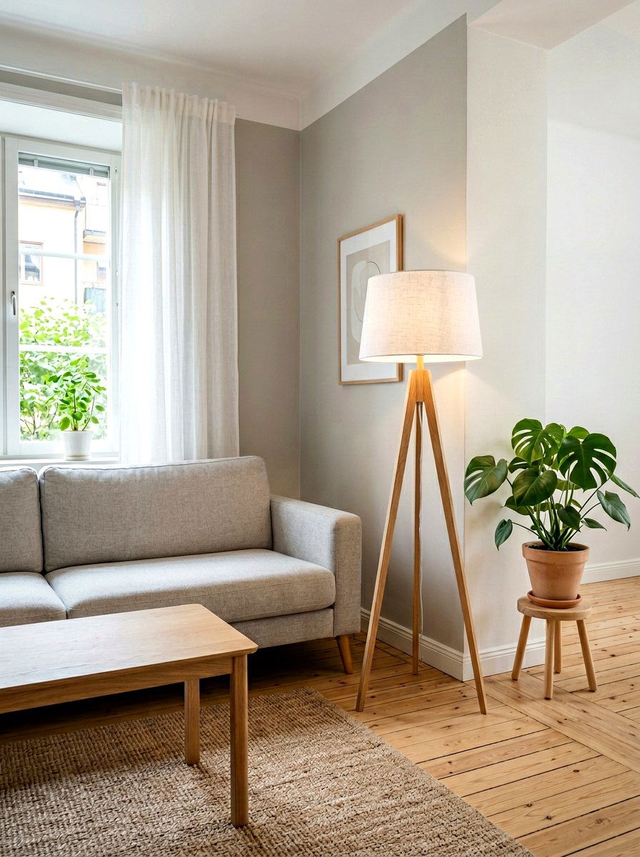 Tapered Wood Floor Lamp - 30 floor lamp corner ideas