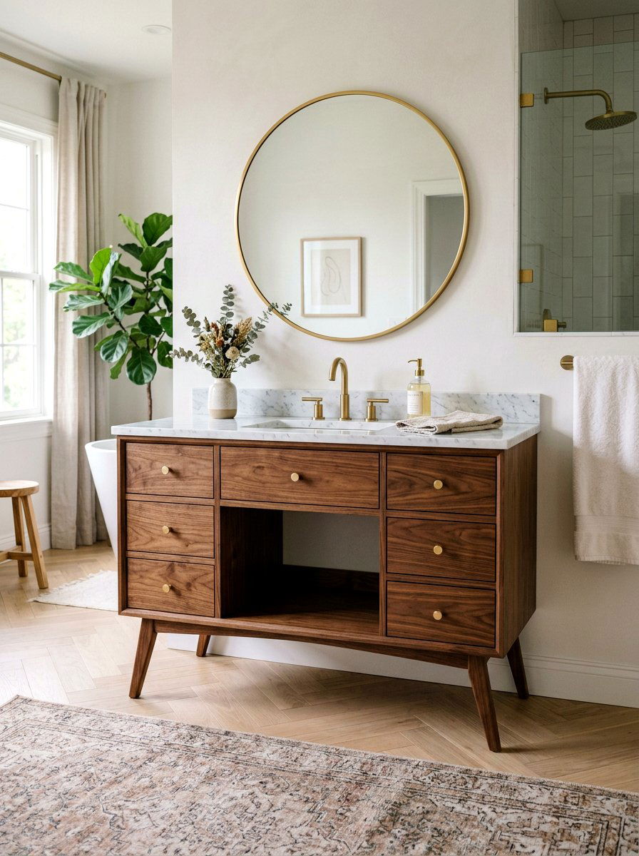 30 mid century bathroom ideas: Retro Style With Modern Comfort