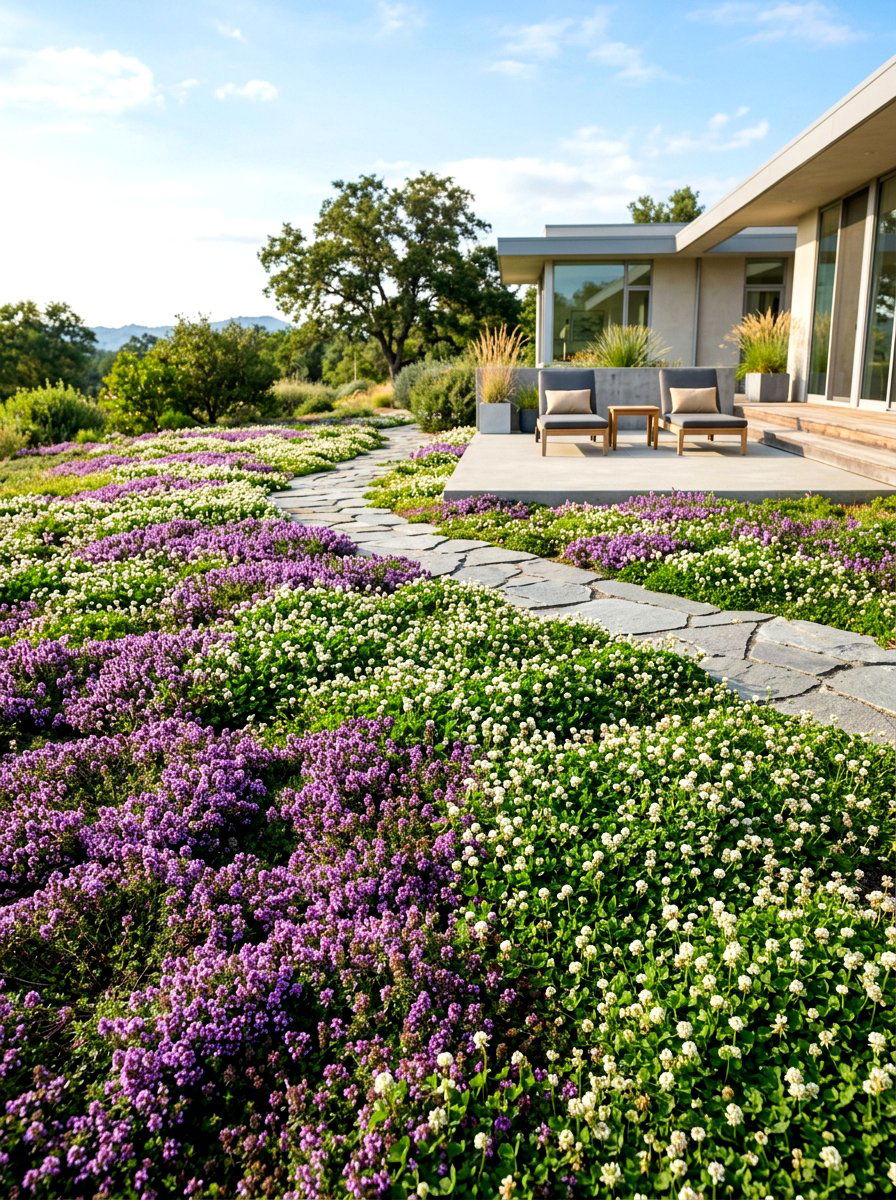 Tapestry Lawn - 30 flower field backyard ideas