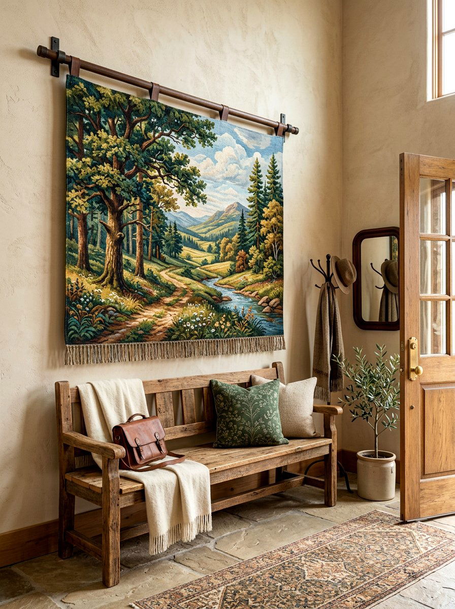 Tapestry Wall Hanging - 30 old world entryway ideas