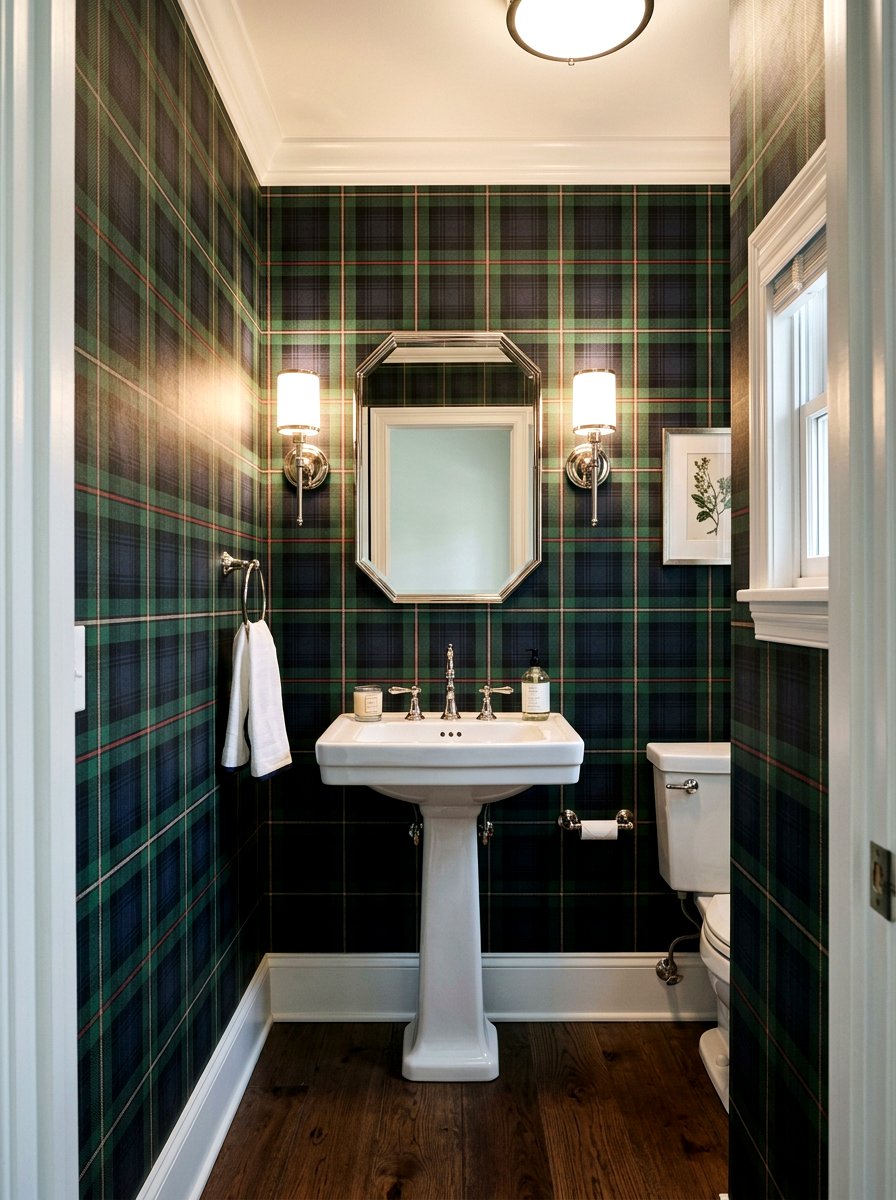 Tartan Bathroom Walls - 30 tartan home decor ideas