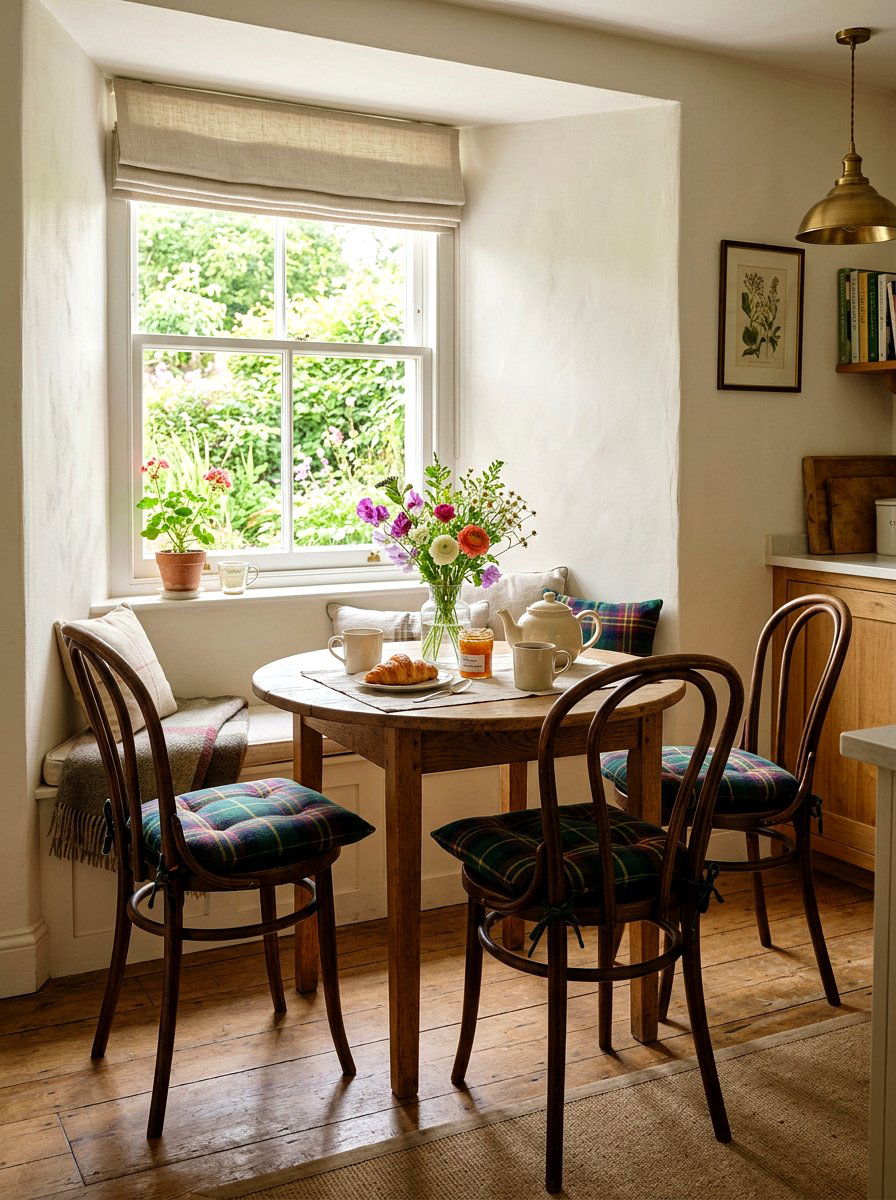 Tartan Breakfast Nook Seating - 30 tartan home decor ideas