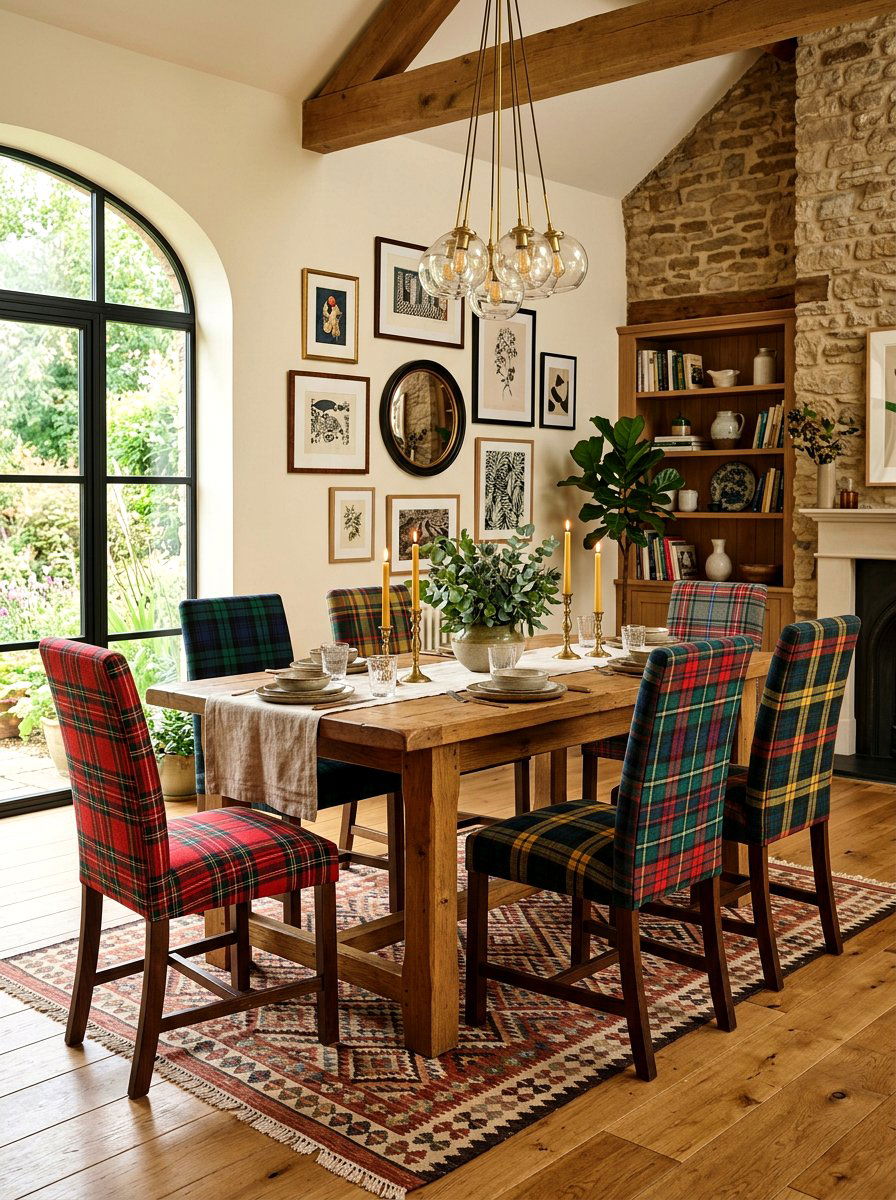 Tartan Dining Chair Upholstery - 30 tartan home decor ideas