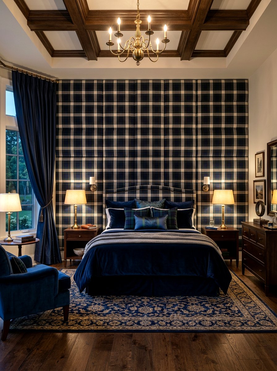 Tartan Fabric Wall Panels - 30 tartan home decor ideas
