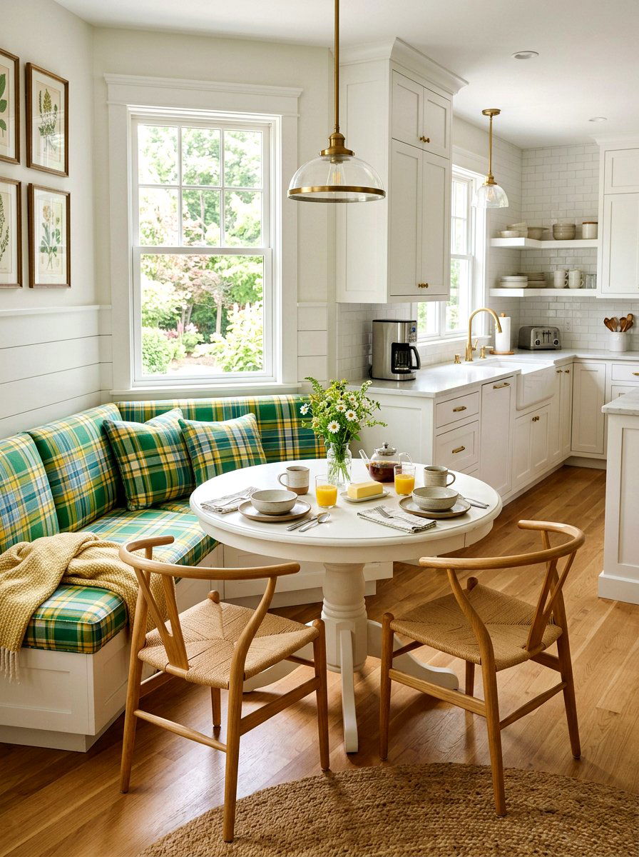 Tartan Kitchen Banquette - 30 tartan home decor ideas