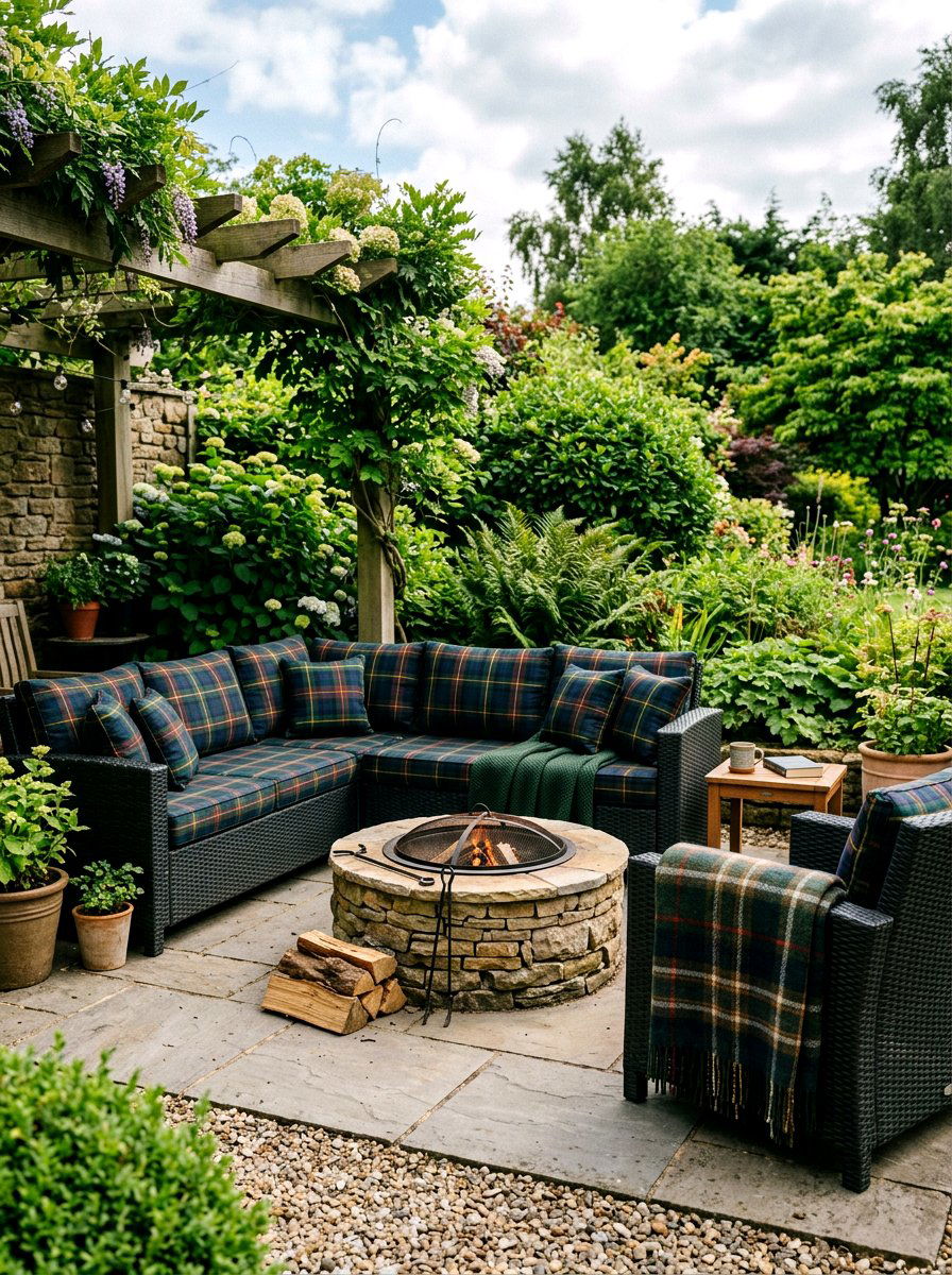 Tartan Patio Lounge - 30 tartan home decor ideas