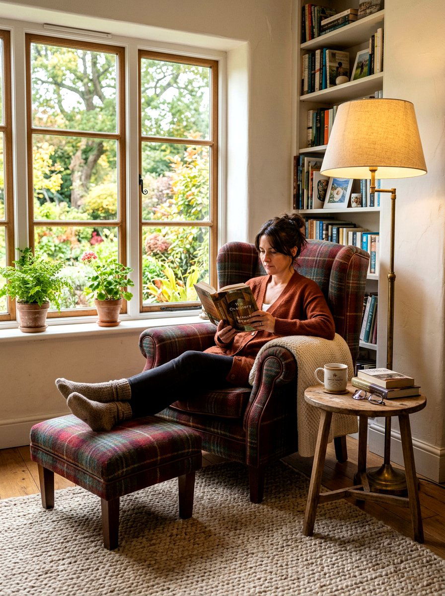 Tartan Reading Nook - 30 tartan home decor ideas