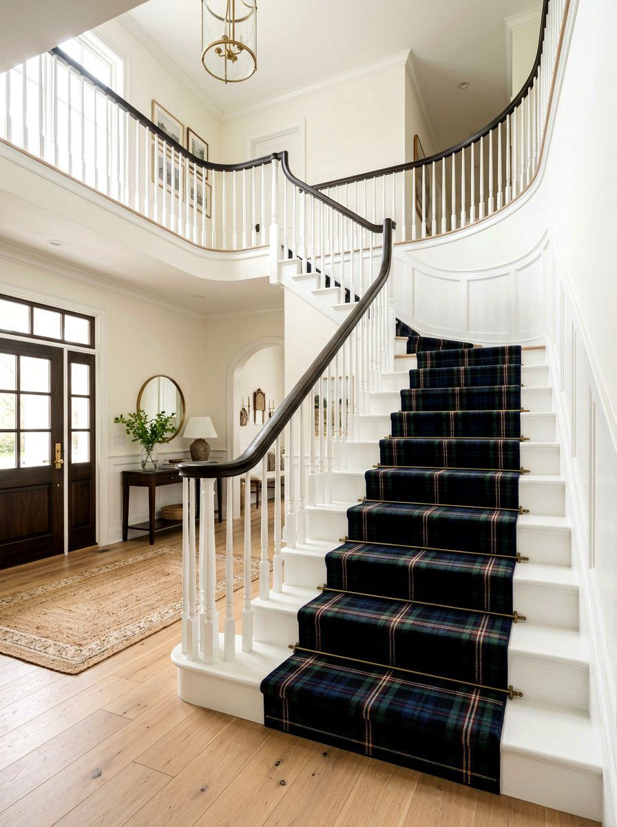 Tartan Stair Runner - 30 tartan home decor ideas