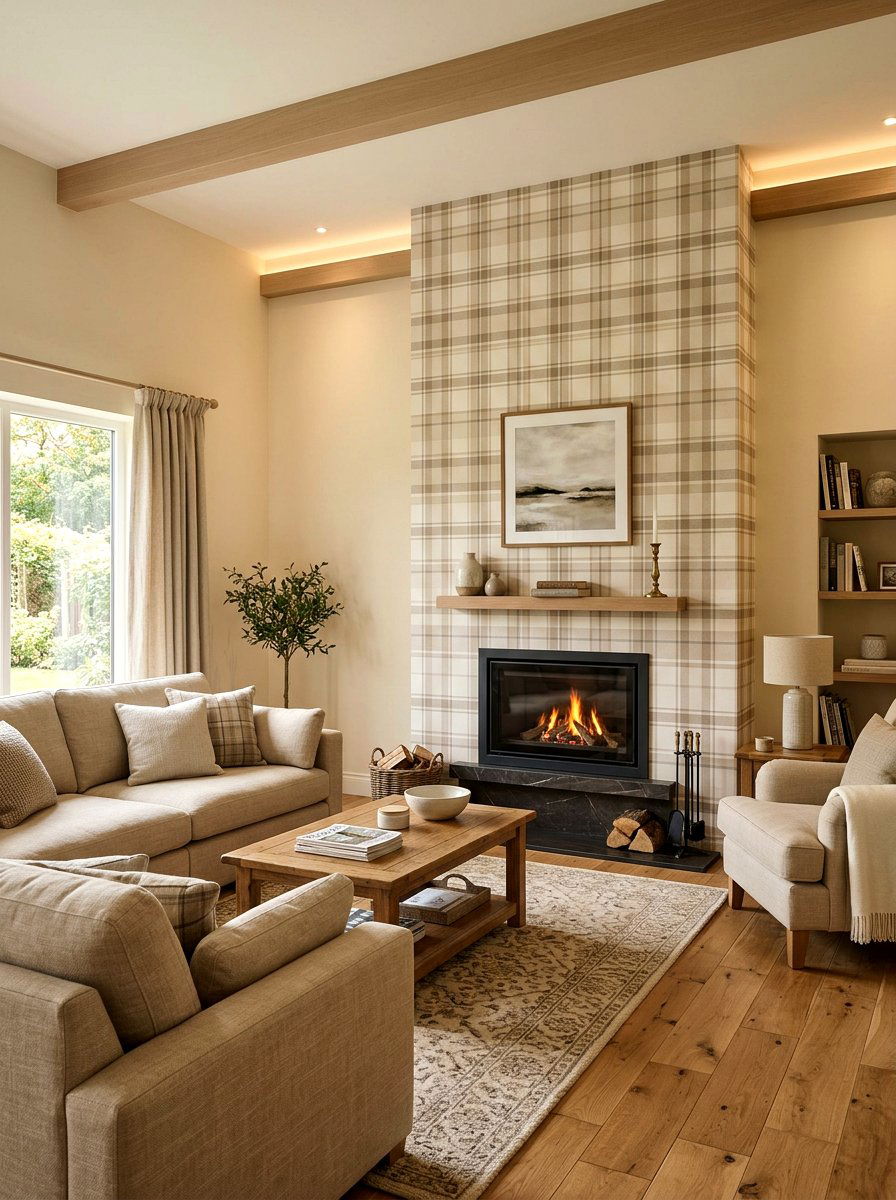 Tartan Wallpaper Accent Wall - 30 tartan home decor ideas