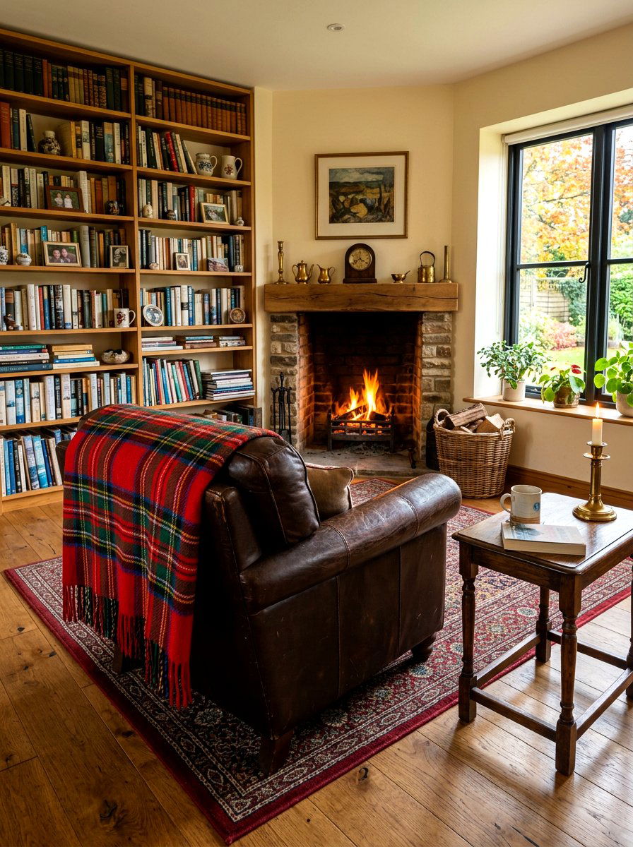 Tartan Wool Throw - 30 English manor living room ideas