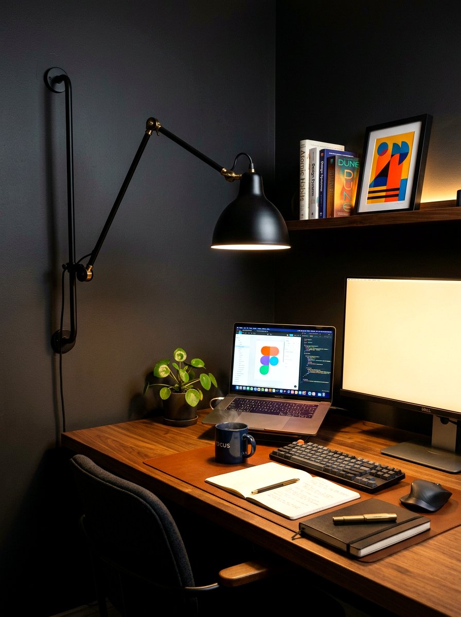 Task Lighting Instead Of Overhead - 30 energy efficient home office ideas