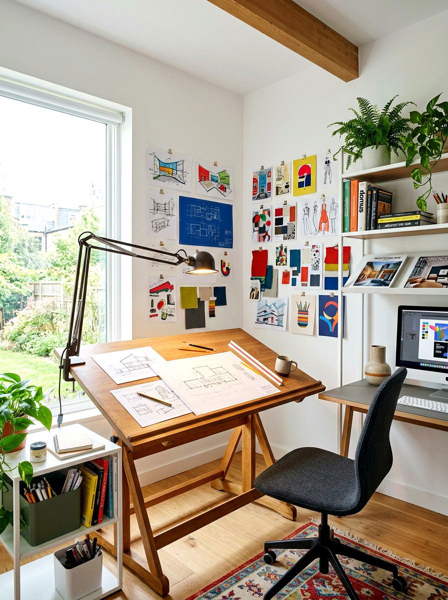 Task Swing Arm Lamp - 30 home office lighting ideas