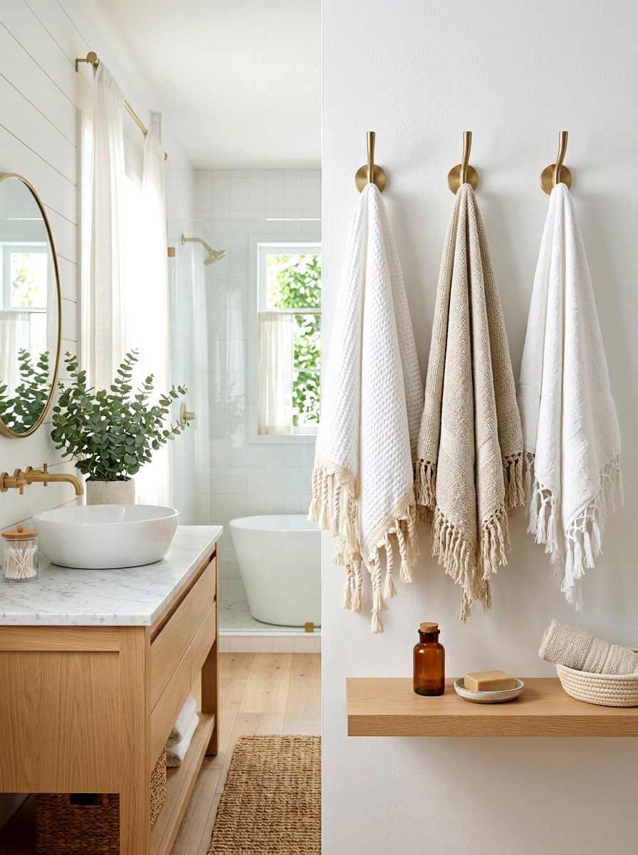 Tassel Bath Towels - 30 TikTok bathroom decor ideas