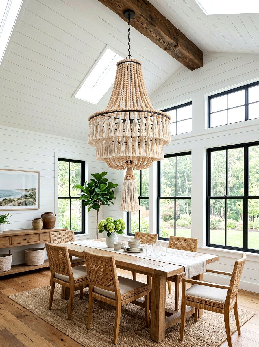 Tassel Beaded Chandelier - 30 tassel decor living room ideas