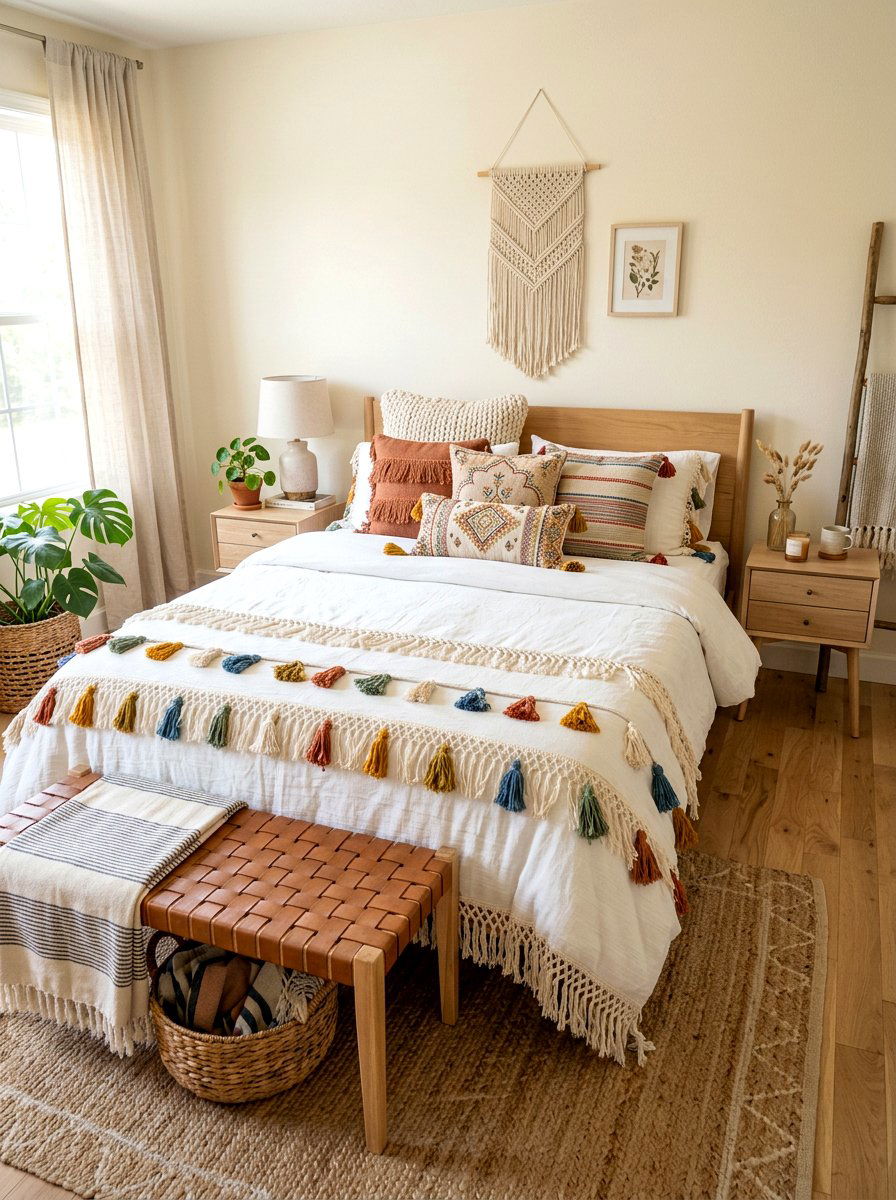 Tassel Bedding Set Bedroom - 30 boho teen room ideas