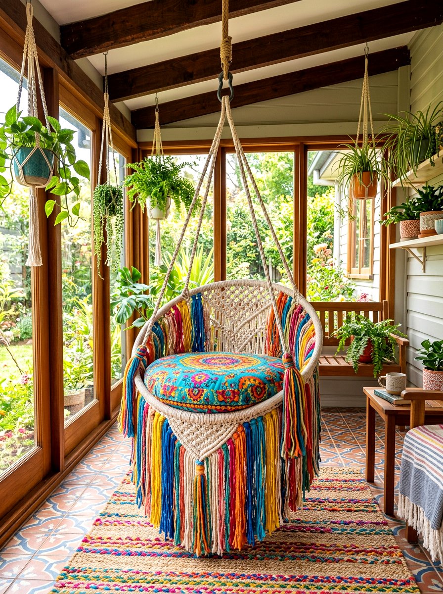 Tassel Bohemian Hanging Chair - 30 cozy cocoon chair ideas