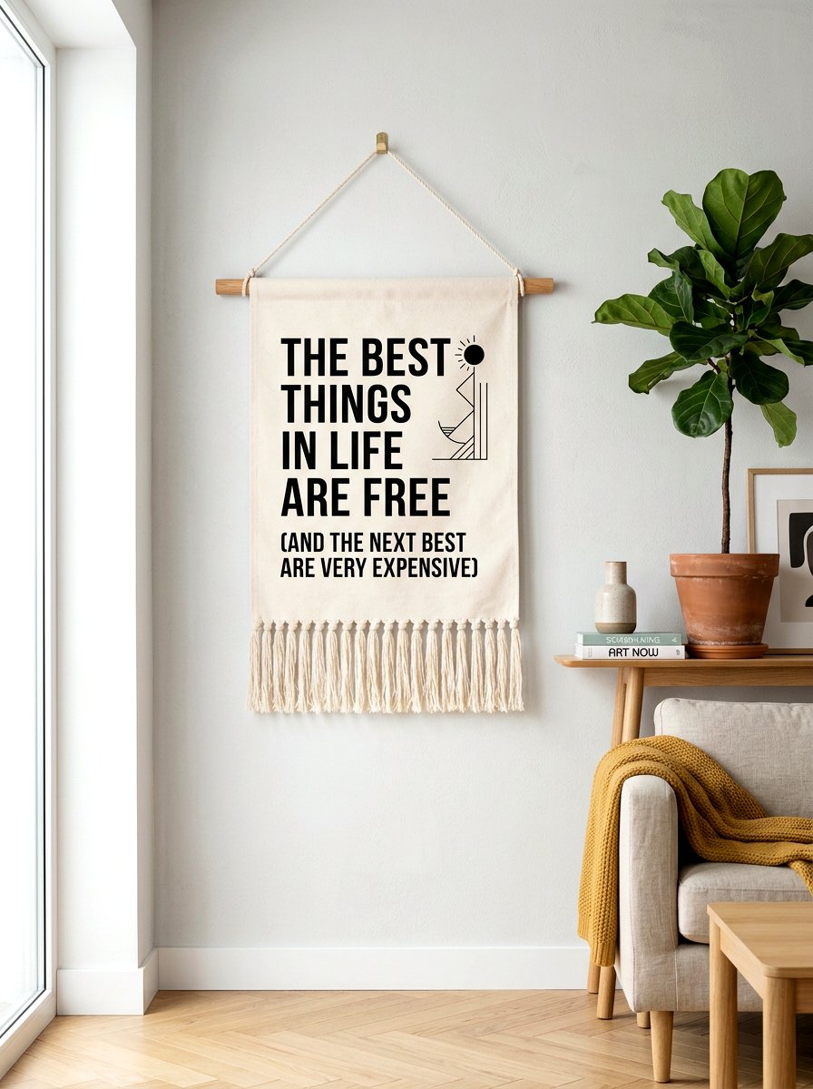Tassel Canvas Banner - 30 tassel decor living room ideas