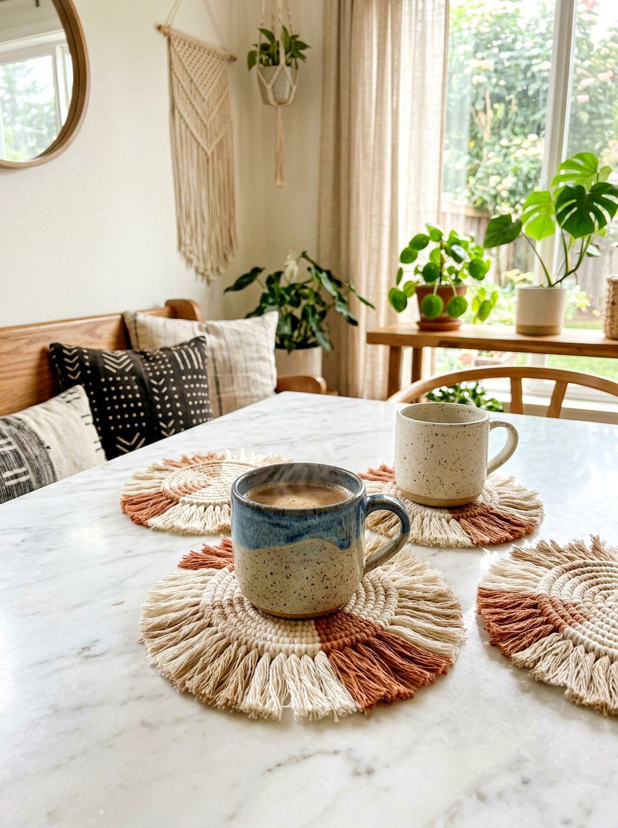 Tassel Coaster Set - 30 tassel decor living room ideas