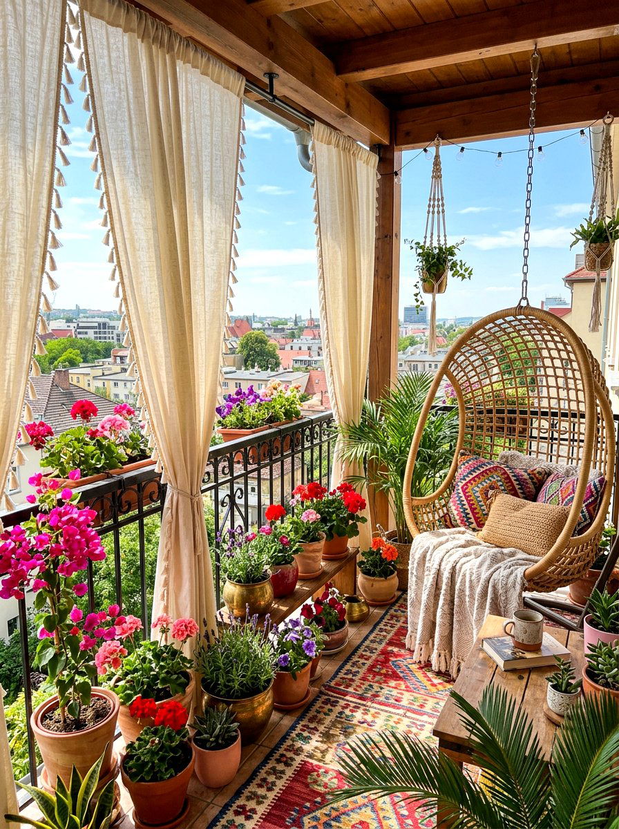 Tassel Edge Balcony Curtains - 30 balcony privacy curtain ideas aesthetic