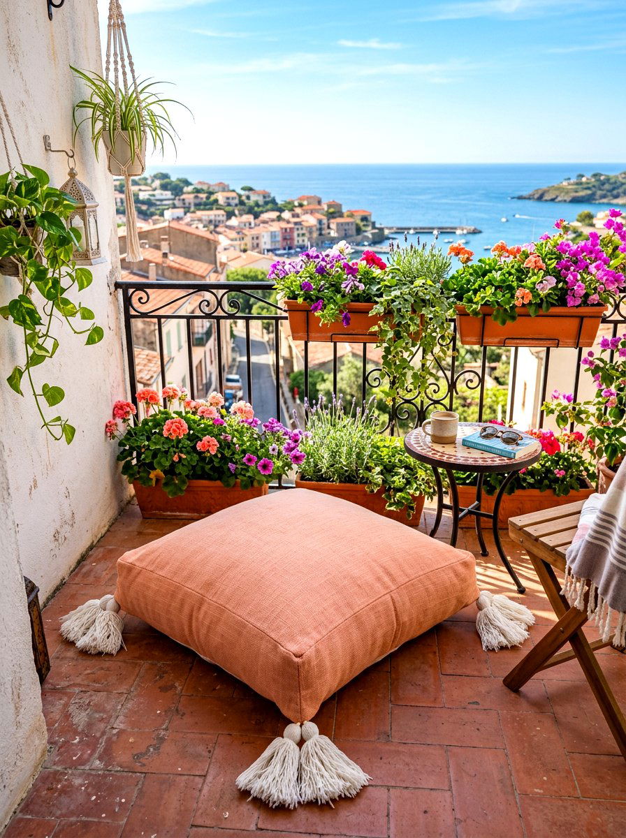 Tassel Floor Cushion For Balcony - 30 outdoor floor cushion ideas