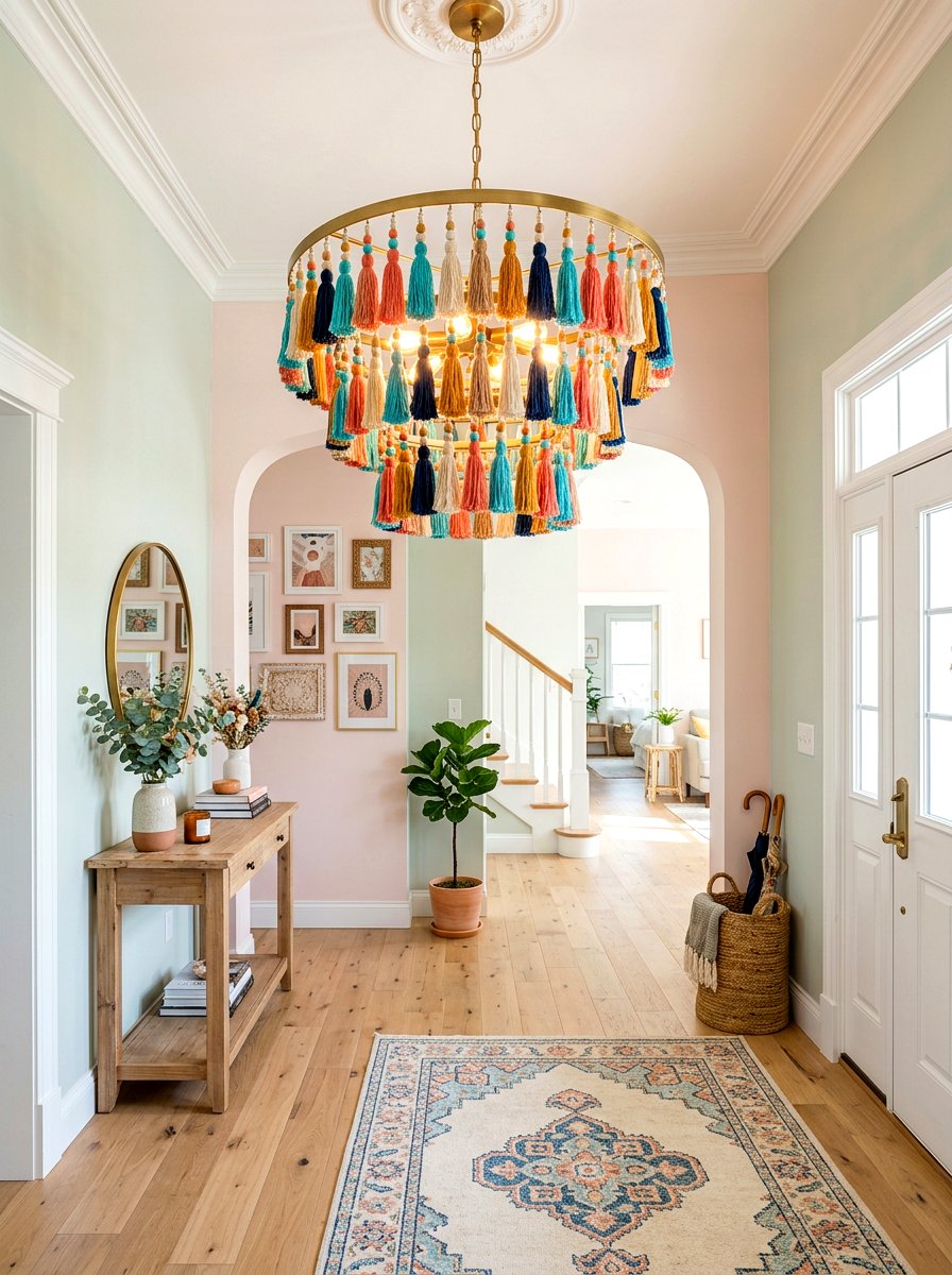 Tassel Foyer Chandelier - 30 dopamine entryway ideas