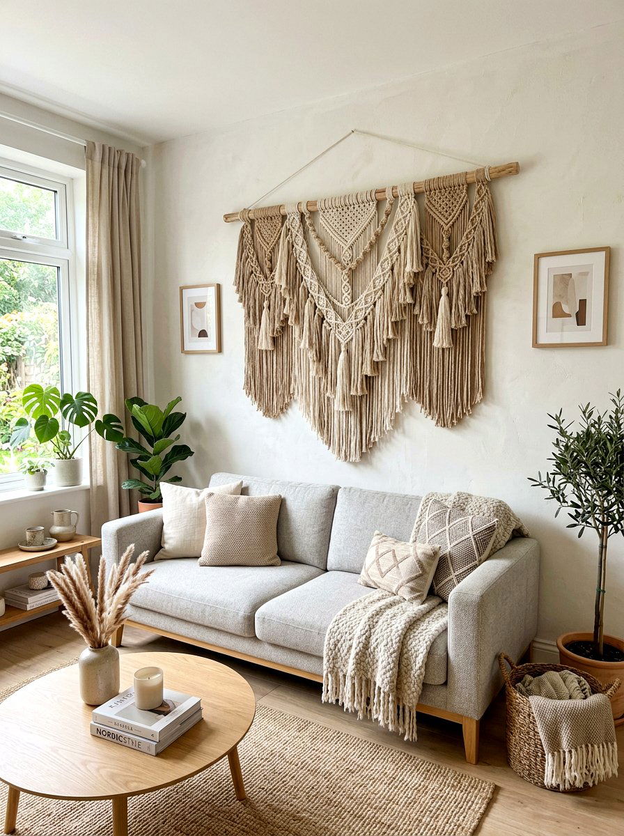 Tassel Macrame Art - 30 tassel decor living room ideas