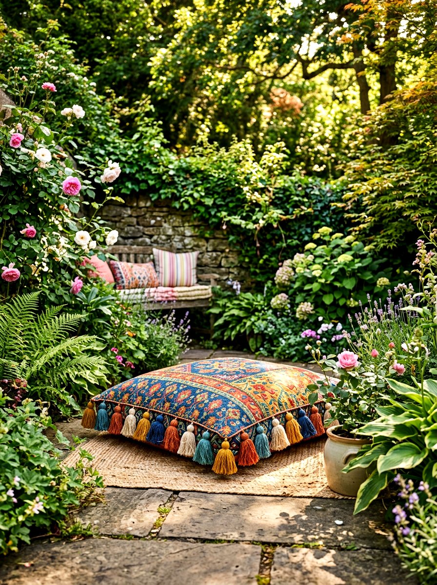Tassel Outdoor Floor Pillow - 30 outdoor floor pillow ideas aesthetic