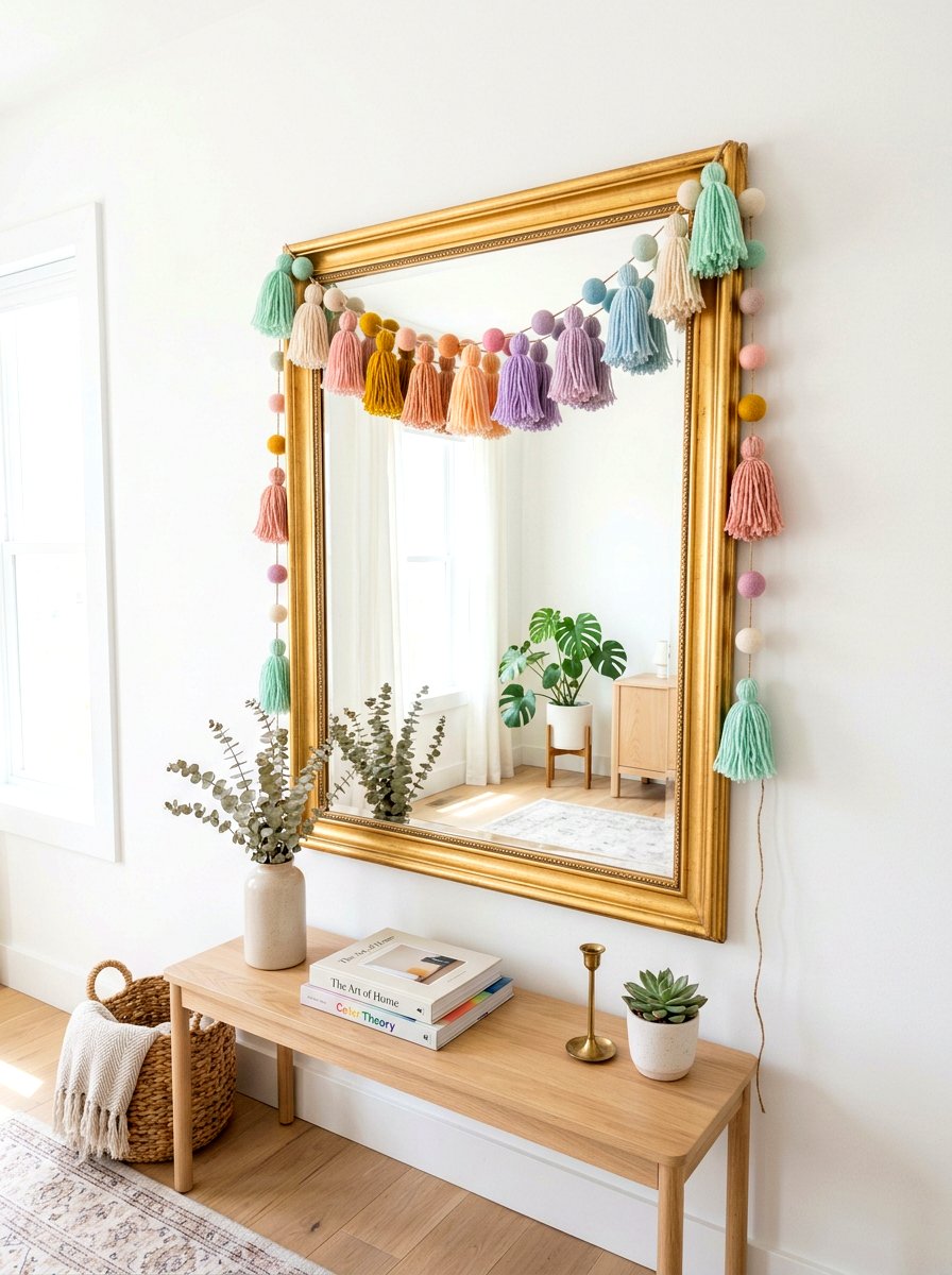 Tassel Pom Pom Garland - 30 tassel decor living room ideas
