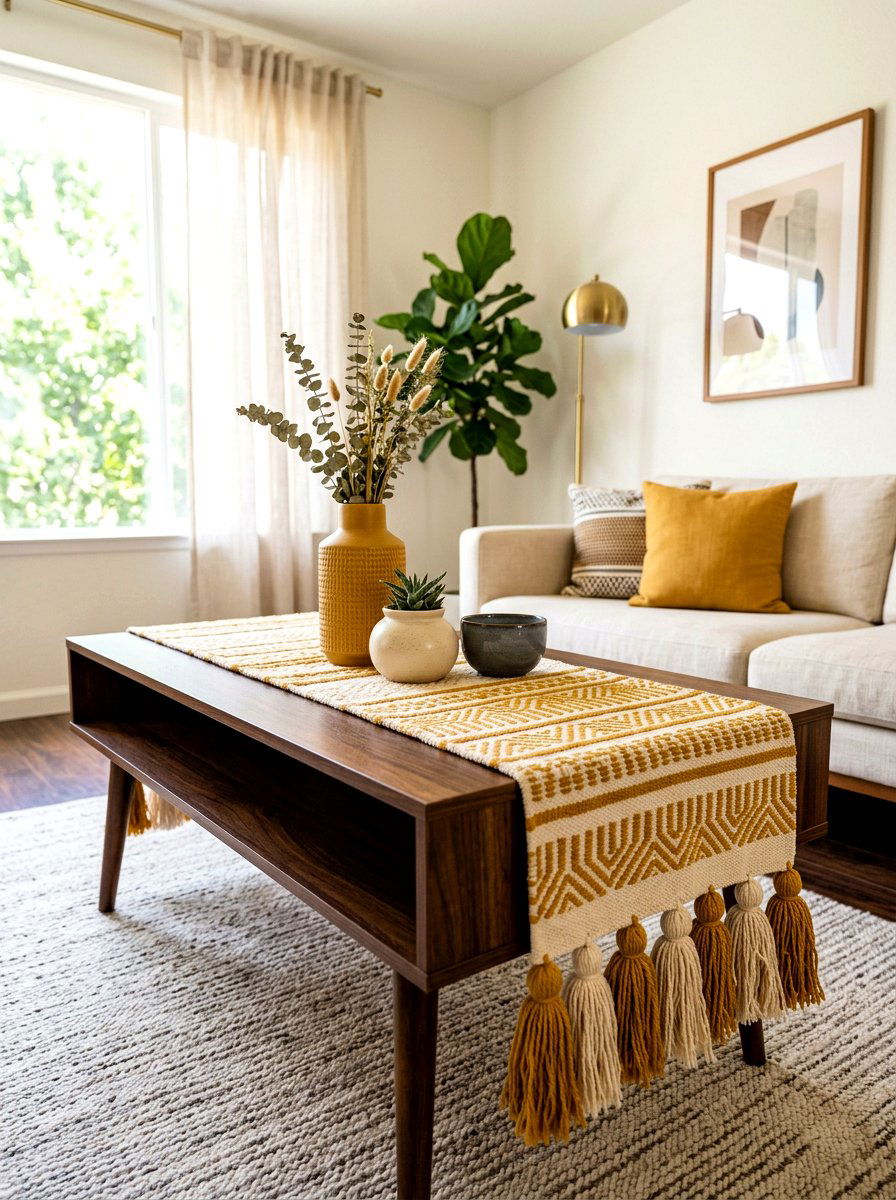 Tassel Table Runner - 30 tassel decor living room ideas