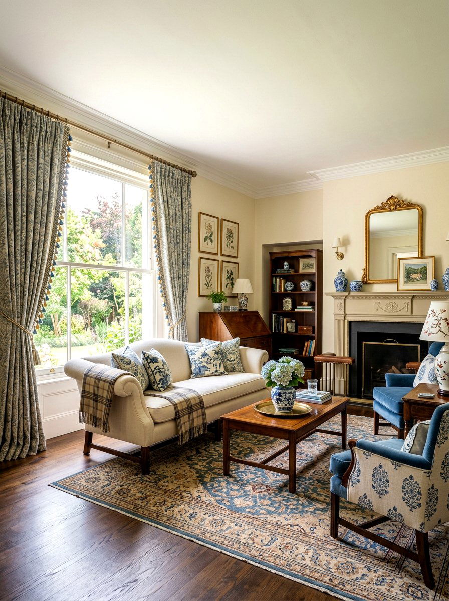 Tassel Trim Curtains - 30 dramatic drapery living room ideas