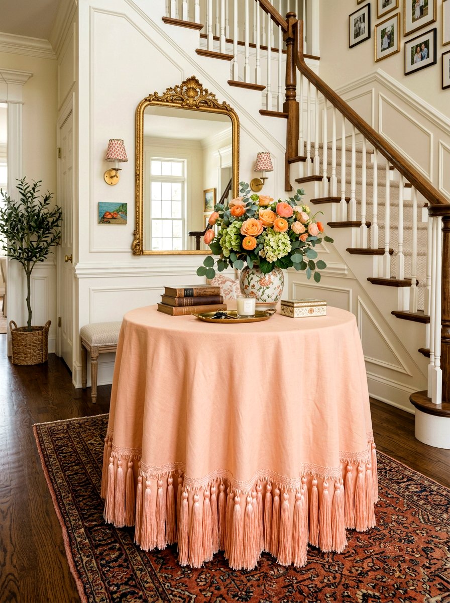 30 Skirted Foyer Table Ideas for a Grand First Impression