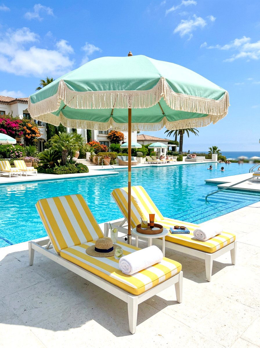 Tassel fringe umbrella - 30 garden umbrella ideas