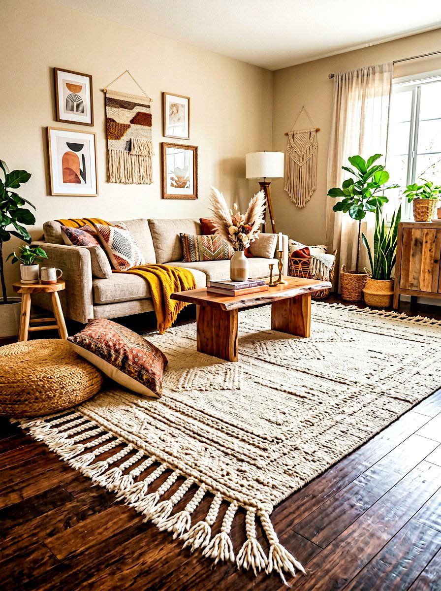 Tasseled Fringe Rug Living Room - 30 living room rug ideas