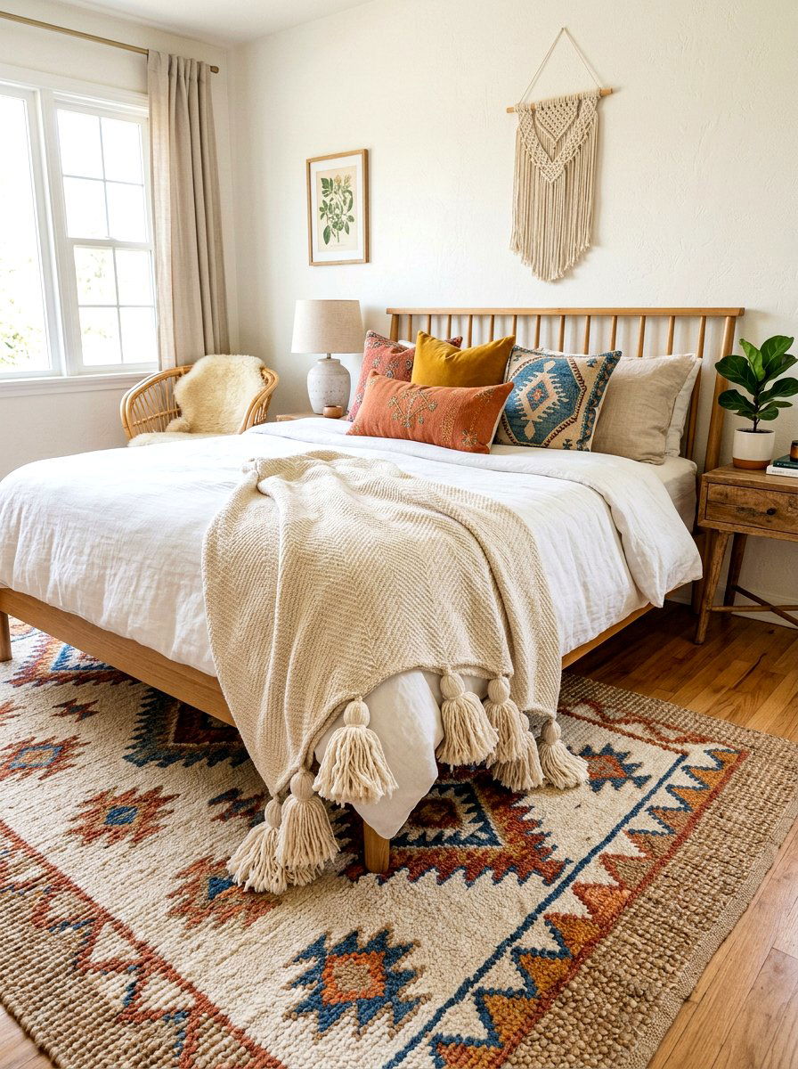 Tasseled throw blanket - 30 luxury bedscape ideas