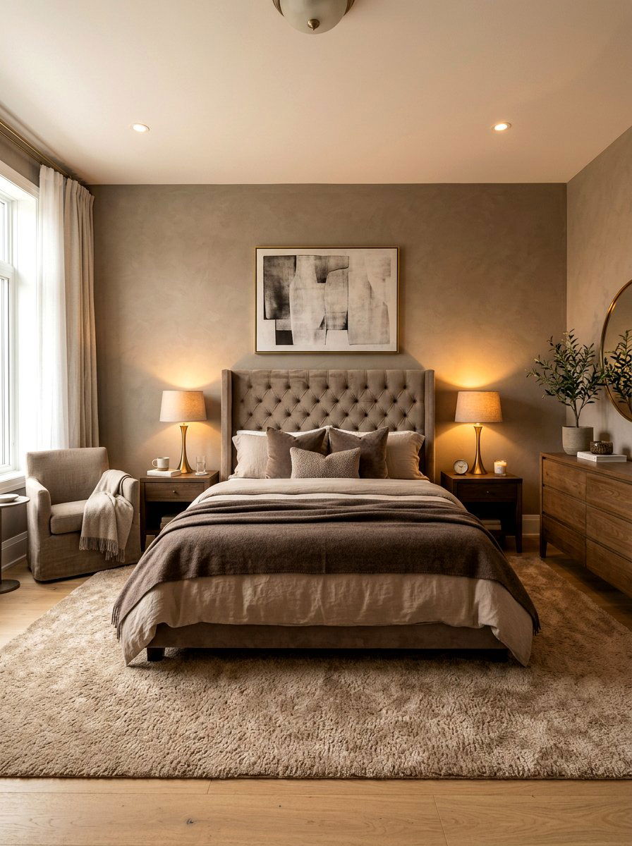 Taupe Bedroom - 30 monochrome room ideas