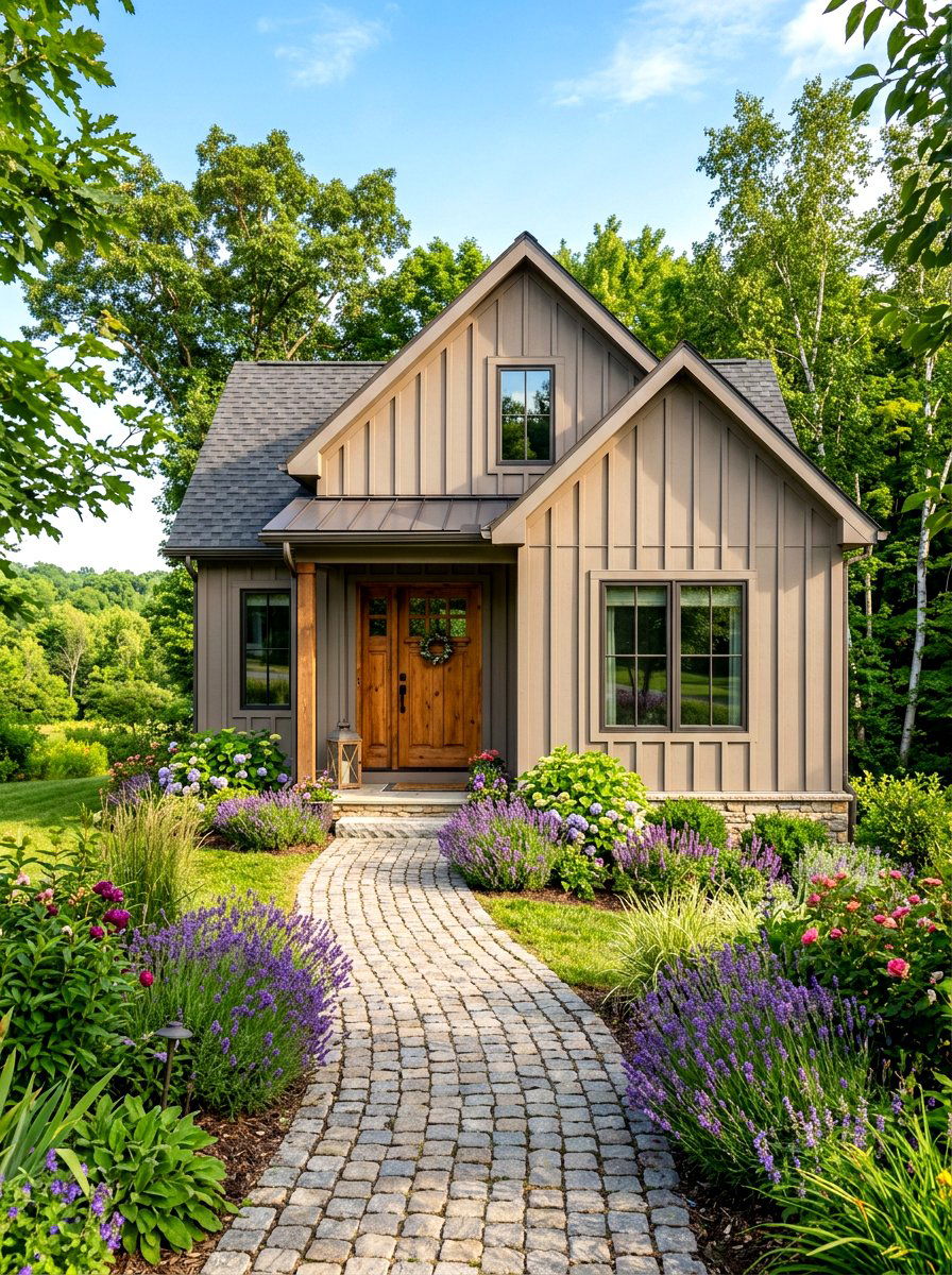 Taupe Board And Batten Siding - 30 taupe exterior ideas