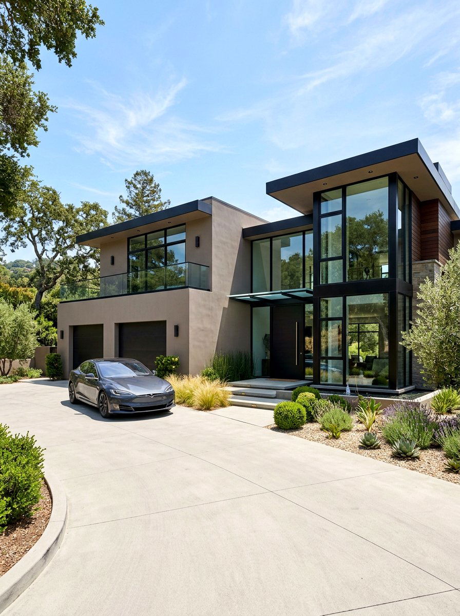 Taupe Exterior With Black Windows - 30 taupe exterior ideas