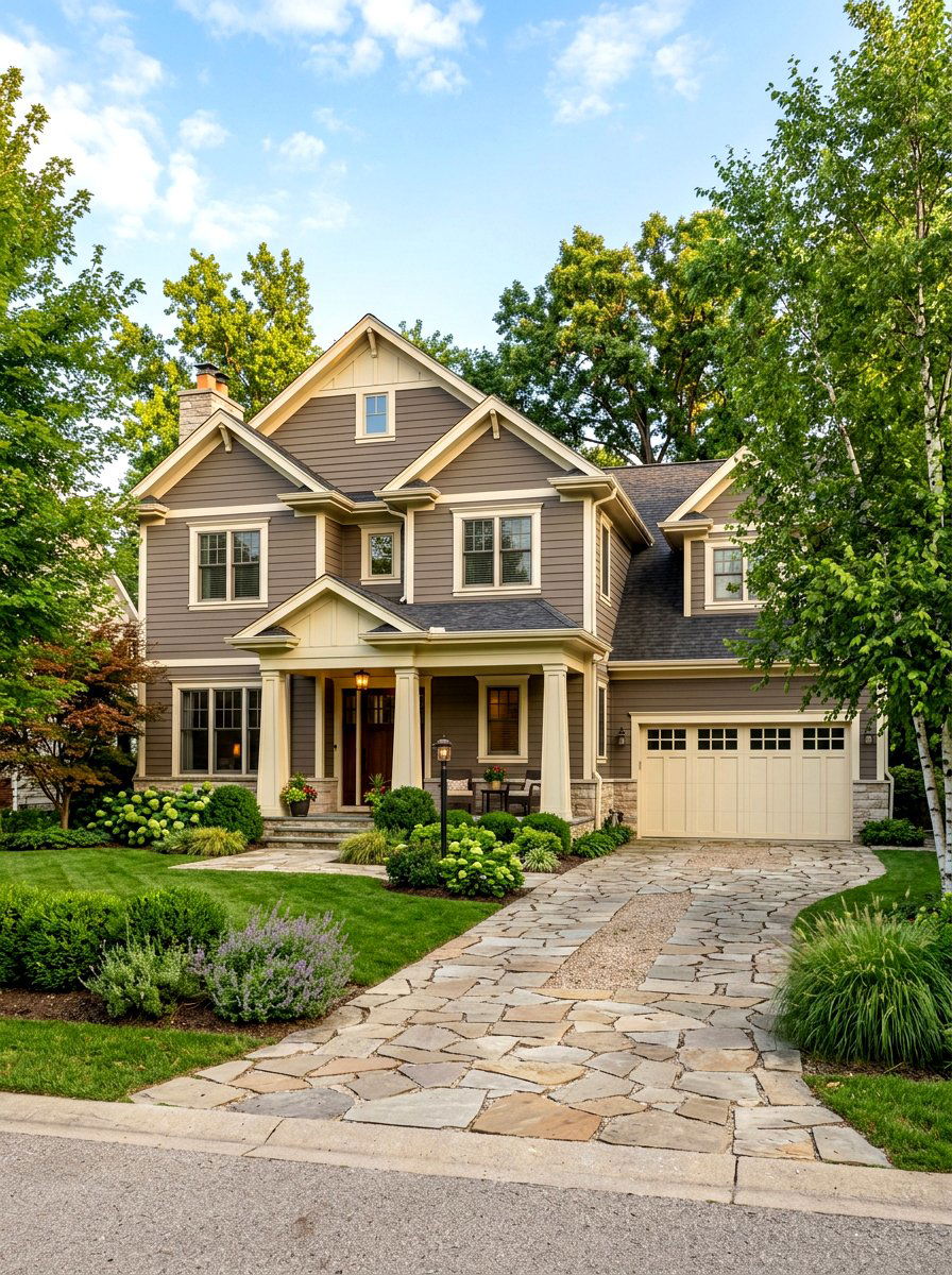 Taupe House Cream Trim - 30 house trim color ideas
