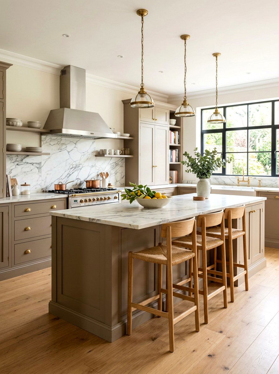 Taupe Kitchen Cabinets - 30 layered neutral decor ideas