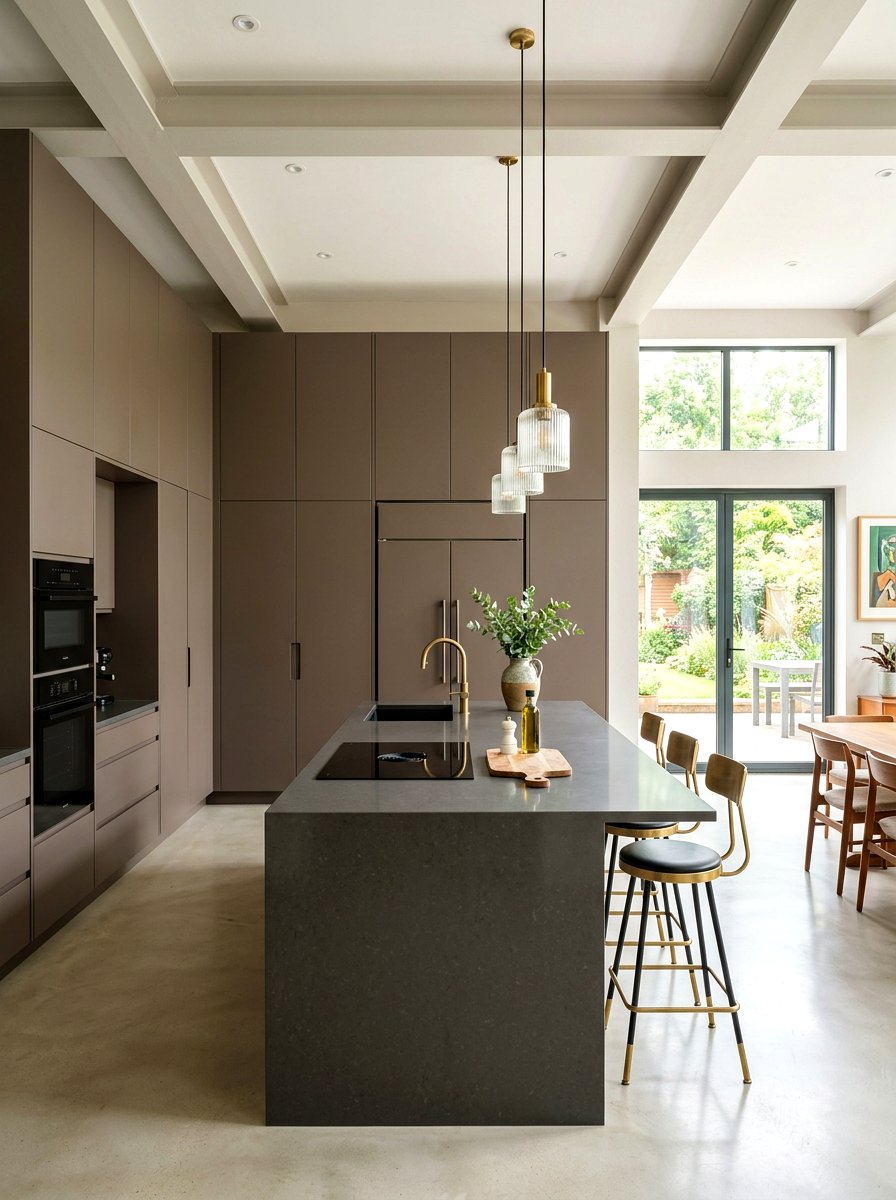 Taupe Kitchen With Floor To Ceiling Cabinets - 30 taupe kitchen ideas