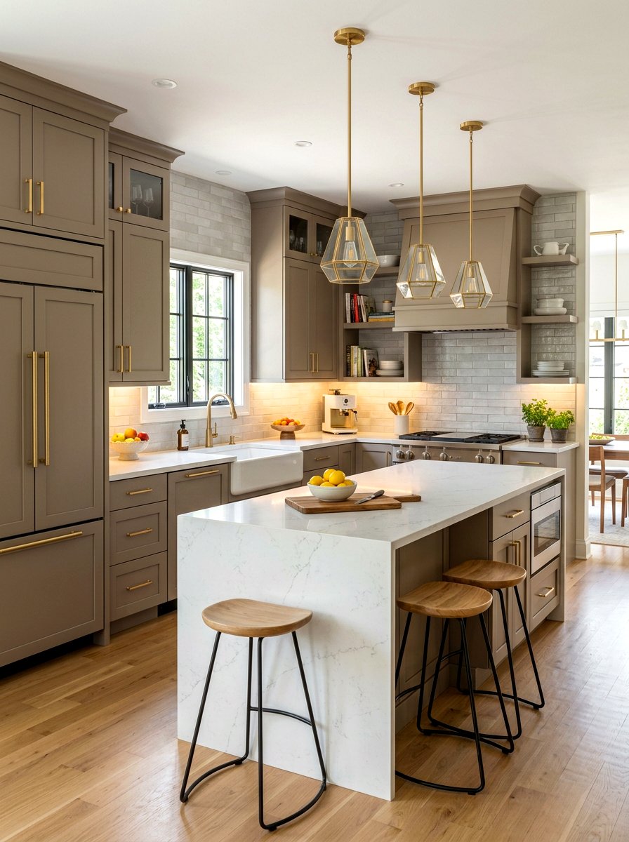 Taupe Kitchen With Gold Hardware - 30 taupe kitchen ideas