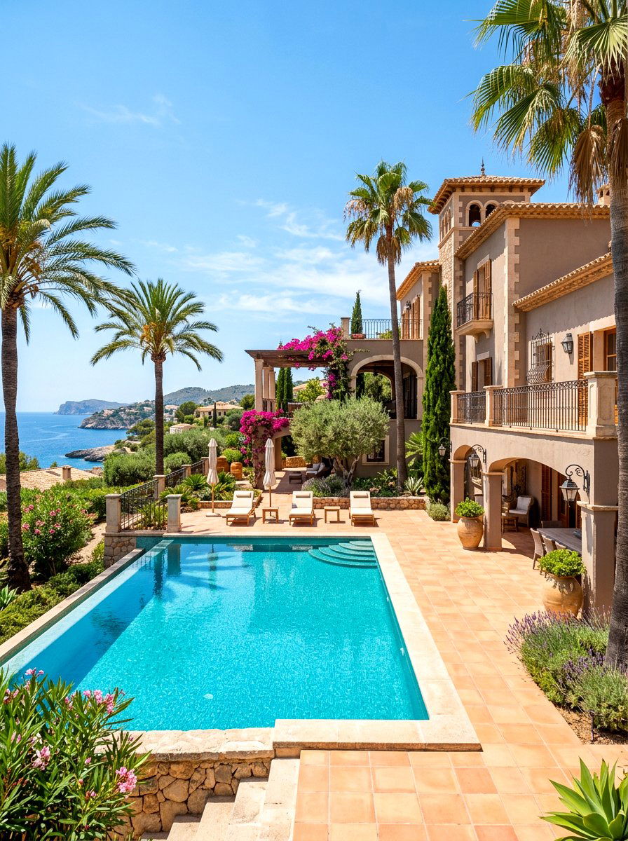 Taupe Mediterranean Style Villa - 30 taupe exterior ideas