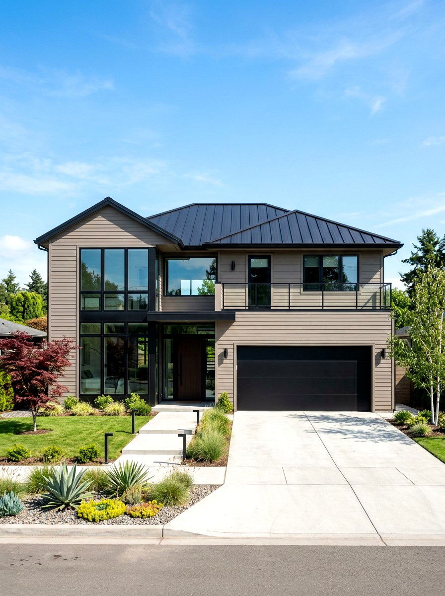 Taupe Siding And Black Roof - 30 taupe exterior ideas