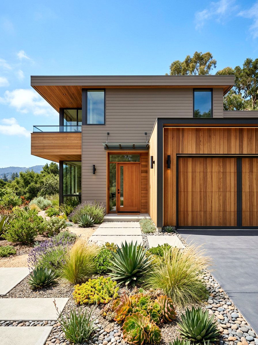 Taupe Siding With Cedar Accents - 30 taupe exterior ideas