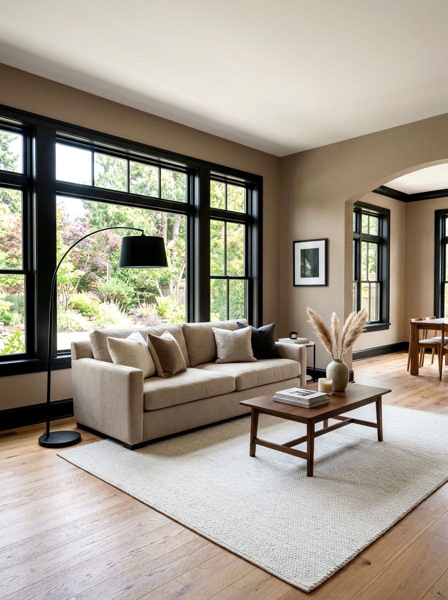 Taupe Walls Black Trim - 30 taupe and black living room ideas