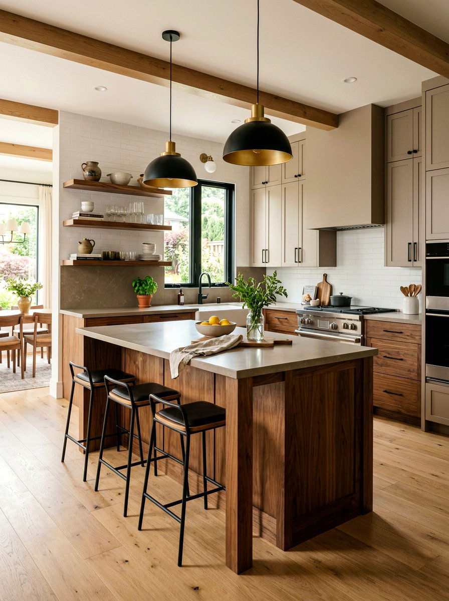 Taupe and wood kitchen - 30 taupe room ideas