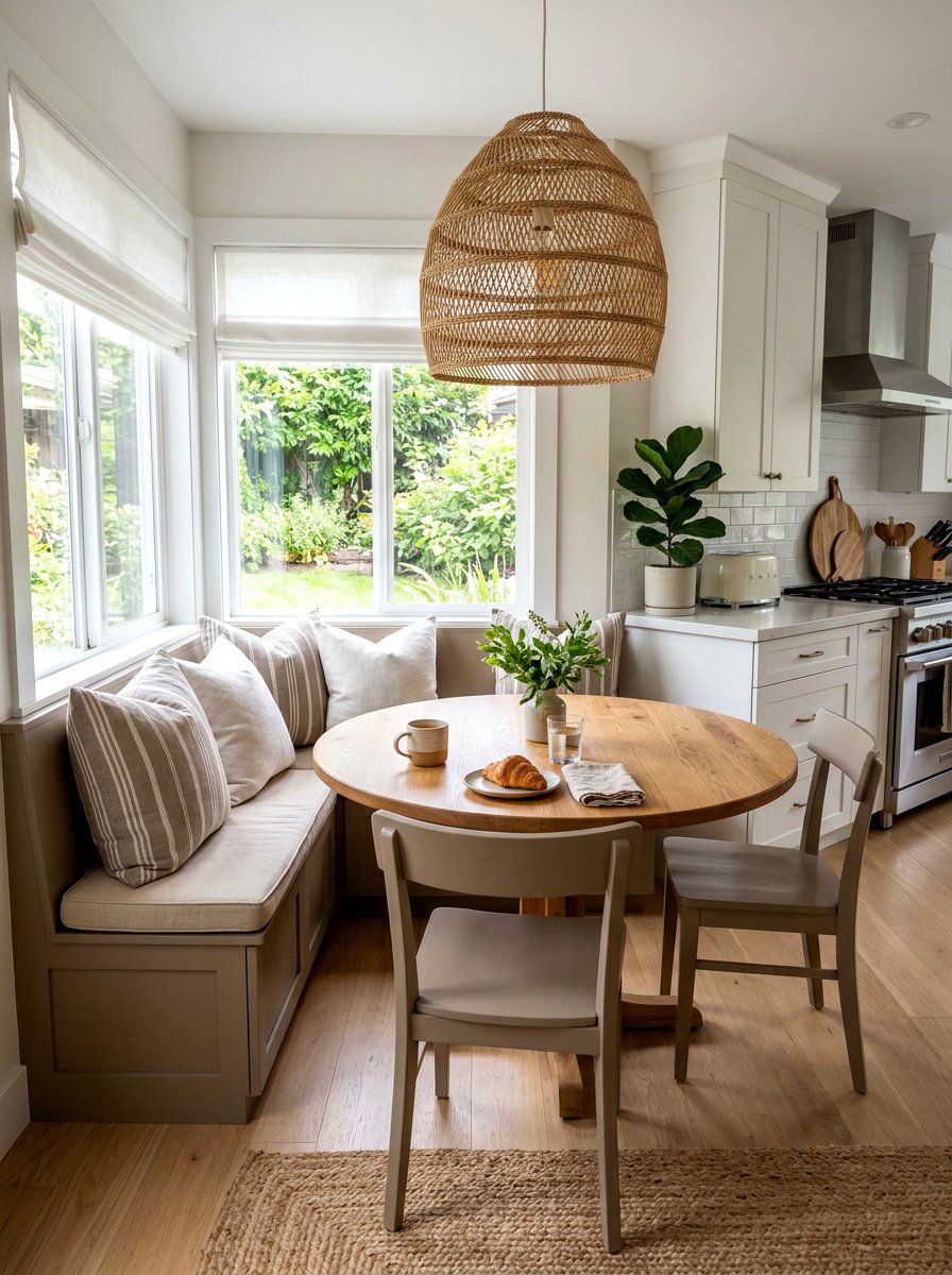 Taupe breakfast nook - 30 taupe room ideas