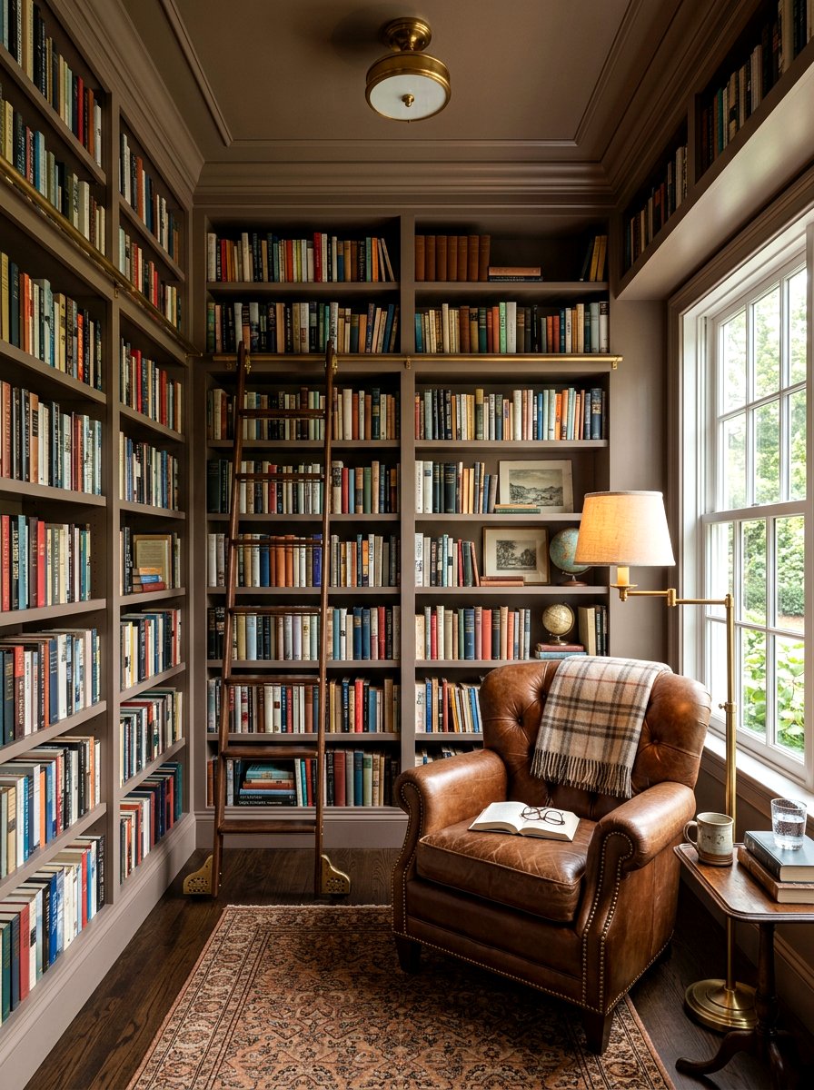 Taupe home library - 30 taupe room ideas